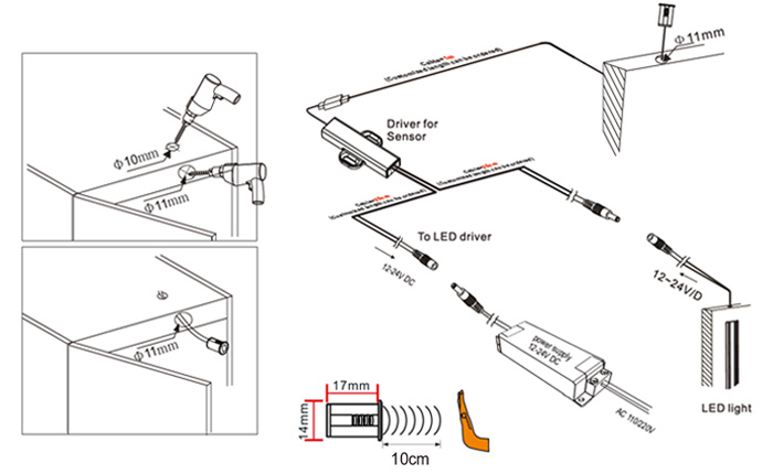 IR008B-H(Recessed door sensor )