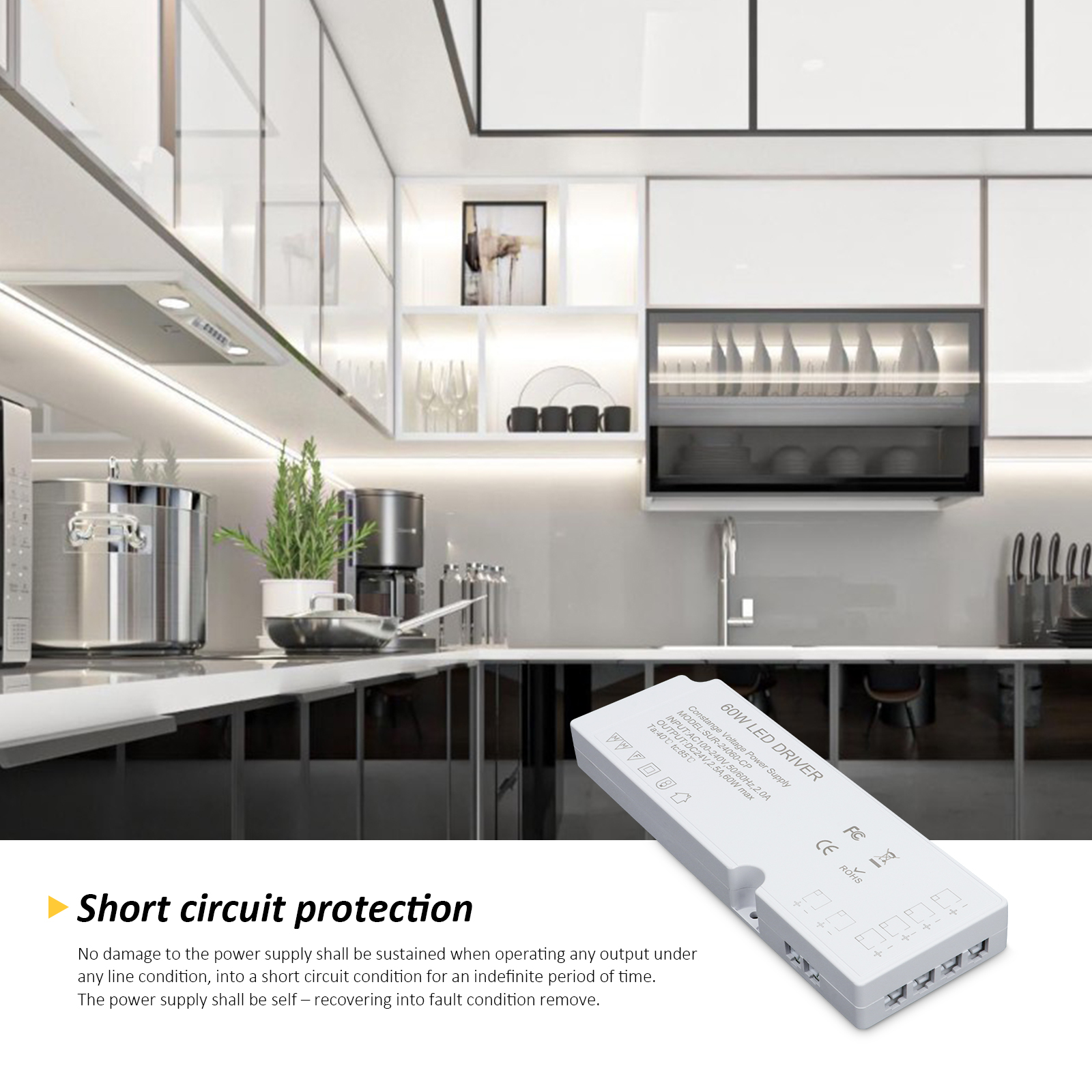 24V LED Cabinet Light Power Supply SUR-24060-CP